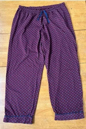 Foulard Classic Drawstring Pajamas Pants Burgundy, Size XL thumbnail 1