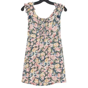 Abercrombie Floral Mini Dress Linen Blend S Coquette Cottagecore Fairy Babydoll thumbnail 2