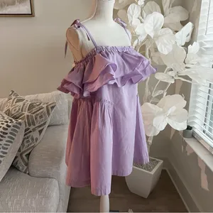 Free People Have A Thing For You Lavender Ruffle Strap Mini Dress thumbnail 6