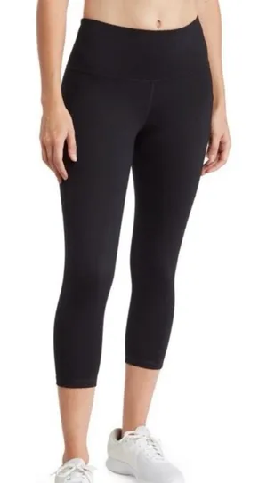 Z By Zella Black Cropped Mid Rise Athletic Leggings Size M thumbnail 1