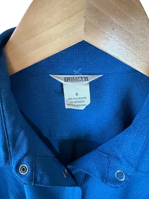 Duluth Trading Blue Performance Shirt Dress Collared Long Sleeve Pockets Size S thumbnail 5