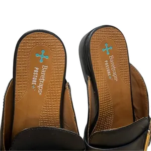 Baretraps Black Vegan Leather Graycie Mules Size 8M Gold Buckle Neutral Office thumbnail 6
