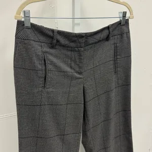 Loft Petite Women’s Plaid Flare Classic Everyday‎ Career Trouser Pants 8P Gray thumbnail 5