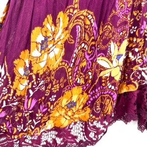 Intimately Free People Size XS Sleeveless Slip Dress Purple‎ Lace Floral Print thumbnail 4