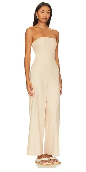 NWT SNDYS Nina Linen Jumpsuit in Natural, size XS thumbnail 2
