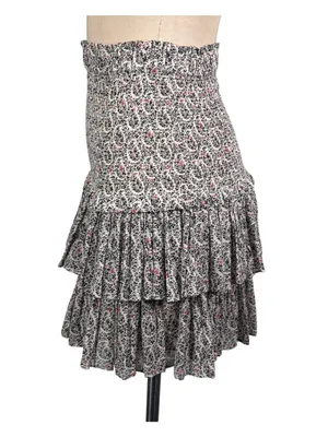 Isabel Marant Etoile Naomi Smocked Mini Skirt Size 36 US 4 thumbnail 4