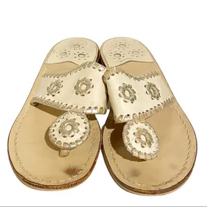 Jack Rogers Women's Size 6 Leather Palm Beach Navajo Classic Sandals Bone White‎ thumbnail 4
