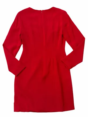 Hugo Buscati Red Silk Long Sleeve Dress thumbnail 2