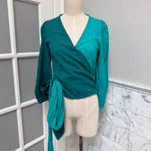 Anthropologie Farm Rio Colorblock Wrap V-Neck Blouse Abstract Geometric Small thumbnail 2