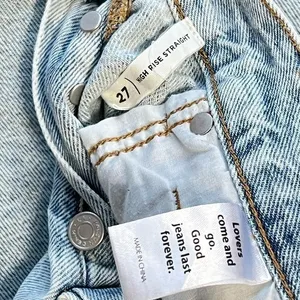 PacSun Light Wash High Rise Straight Button Fly Jeans 27‎ Cotton Casual Academic thumbnail 5