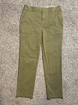 Pilcro Olive Green Utility Straight Leg Crop Pants Size 25 thumbnail 2