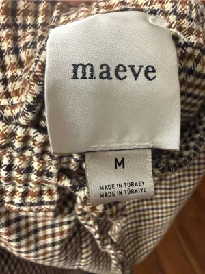 Anthropologie Maeve Classic Women's Houndstooth Wide-Leg Pants in Tan NWOT thumbnail 8