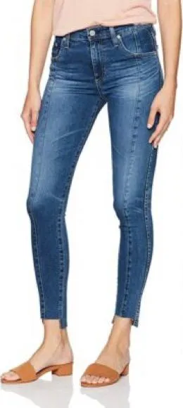 AG Adriano Goldschmied The Farrah Skinny Ankle Front Seam Raw Step Hem Jeans 25R thumbnail 1