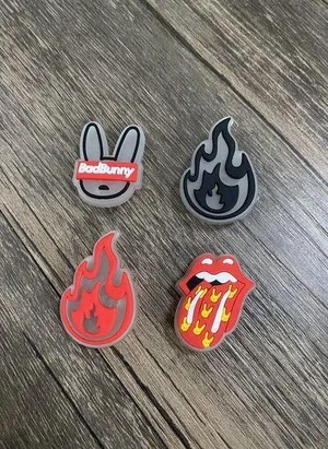 Crocs Bad Bunny Glow In Dark Charms For Croc Shoe & Bracelet & Wristband - 4 Pieces thumbnail 2