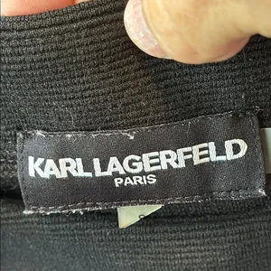 KARL LAGERFELD Vintage Blue & Black Stripe Knit Top Small Designer Grandmacore thumbnail 11