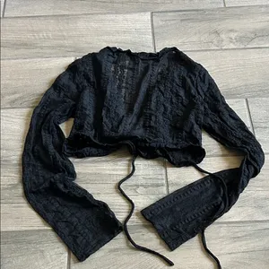 Tiger Mist Black Sheer Long Sleeve Top thumbnail 5