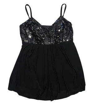 VTG y2k R&M Richards Black Sequin Babydoll Top USA‎ Made Party Womens 10 Elegant thumbnail 1