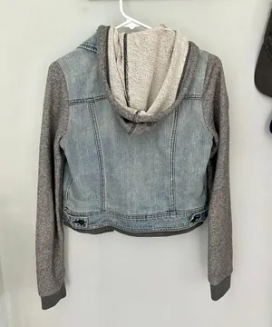 American Eagle Outfitters Jean Jacket Hoodie thumbnail 2