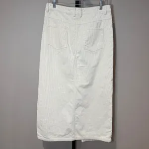 Petal & Pup Kellen Front Slit Corduroy Maxi Skirt‎ Cream Size Medium thumbnail 5
