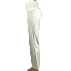 Zara White Flared High Waist Crop Formal Career Office Dress Pants Trousers Sz L thumbnail 2
