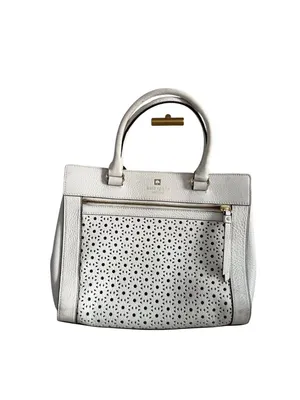 KATE SPADE White Leather Eyelet Satchel Handbag thumbnail 11