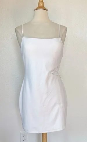 Jump White Sequin Accent Sleeve Mini Cocktail Dress thumbnail 1