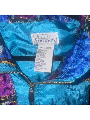 Blue and purple vintage 80s windbreaker jacket #retro thumbnail 3