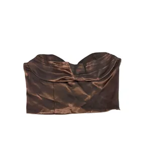 Zara Satin Effect Corset Top Rose Bronze Strapless Bustier Women S NWT thumbnail 3