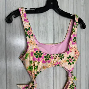 NWT Aerie Tie Cut Out One Piece Cheeky Swimsuit Lip Gloss Boho size S Small thumbnail 7