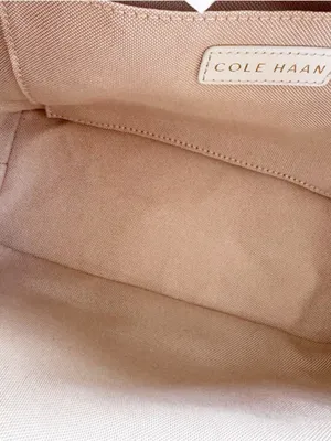 NWT Cole Haan Leather Grand Ambition Small Duffle Shoulder Bag Silver Birch thumbnail 9