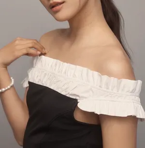 Anthropologie Maeve Off-The-Shoulder Hourglass Tuxedo Top, Size S thumbnail 4