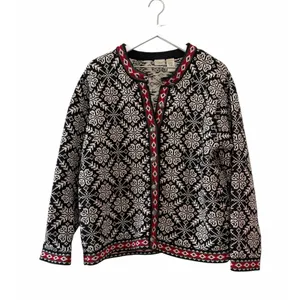 L.L.Bean Nordic Fair Isle Cotton Cardigan Sweater Women’s XL thumbnail 9