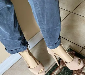 Steve Madden suede ankle & T strap 4 1/2” stiletto heel thumbnail 4