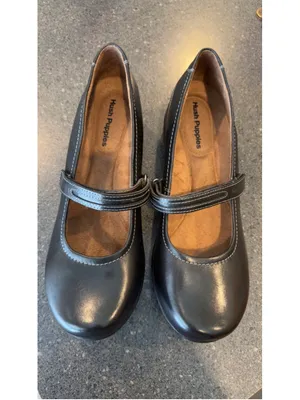 Hush Puppies Black Mary Jane Flats 9.5 with White Stitching thumbnail 3