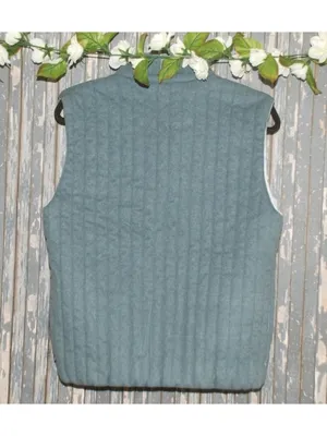 Vampire 1950 Wool Ski Vest 46 Blue Made Italy Wool Apres Ski Authier thumbnail 7