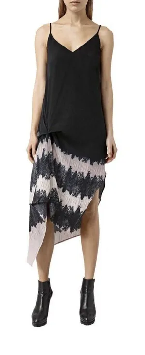 NWT AllSaints Womens Grey Leto Serpine Dress Size 00 thumbnail 1