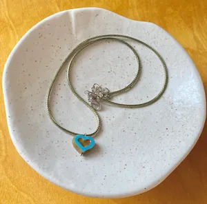 Handmade unique quality Czech glass heart bead fairy boho vintage retro style necklace🌿✨ thumbnail 4