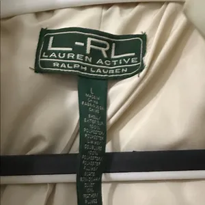 LAUREN-RALPH LAUREN Cream and Brown Puffer Jacket Size L thumbnail 5