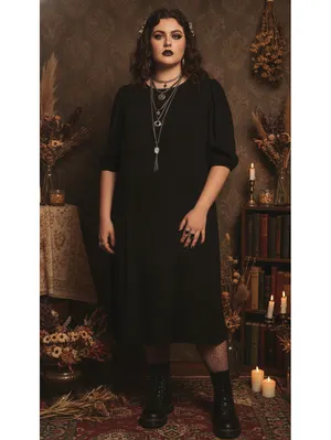 Old Navy Black Shift Dress Size XL Tall –Short Sleeve Keyhole Back Smocked Waist thumbnail 7