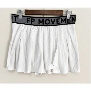 Free People FP Movement Women's Duo Ribbed Mini Tennis Skort In White Size L thumbnail 2