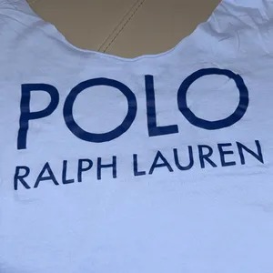 Polo Ralph Lauren blue oversized cropped logo t-shirt‎ women's small thumbnail 2