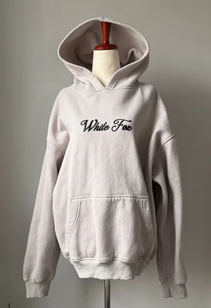 White Fox Boutique Hoodie with Black Letters M/L Oversized Season 7 Sweatshirt thumbnail 1