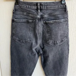 AGOLDE Nico High Rise Slim‎ Jeans in Cassette Distressed Black Wash Size 26 thumbnail 10