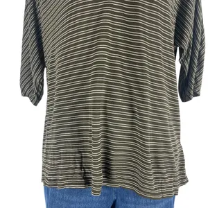 Soft Joie 3/4 Dolman Sleeves V Neck Striped Casual Top Green Size XS thumbnail 4