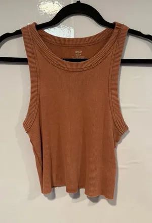 Aerie cropped Ribbed Tank Top‎ in Rust thumbnail 1