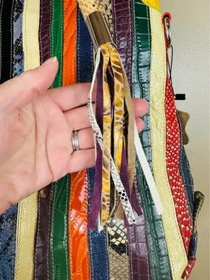 Multicolor Snake Embossed Striped Patchwork Tote Purse Shoulder Bag Crossbody thumbnail 3