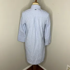 Barbour Seaglow Stripe‎ Cotton & Linen Shirtdress Sz 6 thumbnail 3