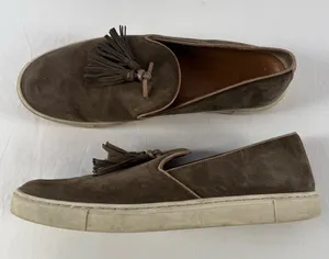 Frye‎ Suede Gemma Tassel Slip On Shoe in Brown Size 10 thumbnail 1