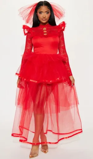NEW Party King Twisted Bride to Be Beetlejuice Lydia Costume Size XS thumbnail 1