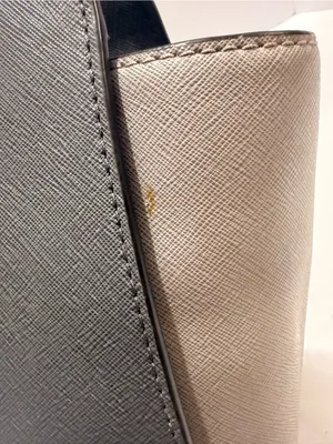 Michael Kors Gray & Black Saffiano Leather Medium Satchel thumbnail 15